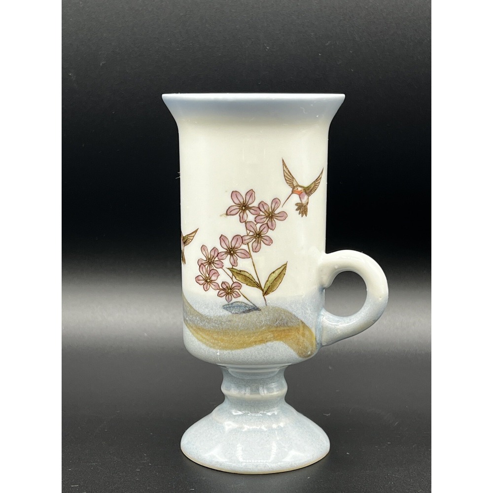 Otagiri‎ Hand-Crafted Hummingbirds Pedestal Base Coffee MUG CUP Made in JAPAN